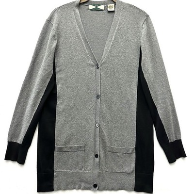 525 America L Large Varsity Cardigan Sweater Longline Colorblock Pockets
