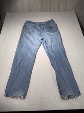 Carhartt B17-DST Relaxed Fit Jeans Men's 38x34 Light Wash Blue Denim Workwear