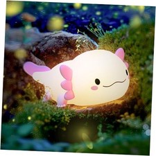 Axolotl Night Light for Kids,Animal Silicone Nursery Night Lamp, Pink Axolotl