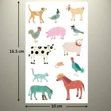 Mrs Grossman's Sticker - FARM FRIENDS, Sheep Horse Cow Turkey Pig - GOLD FOIL