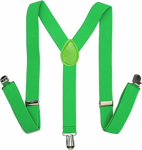 WIDE ADJUSTABLE BRACES SUSPENDERS ELASTIC PLAIN COLOURS CLASSIC GENTS LADIES UK - Afbeelding 3 van 28