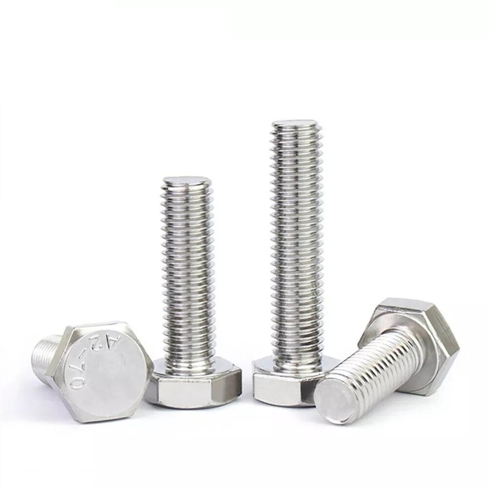 M10 Hex Socket Bolts - 1.25mm Fine Pitch 4Pcs A2-70 Stainless Steel Construction Screws