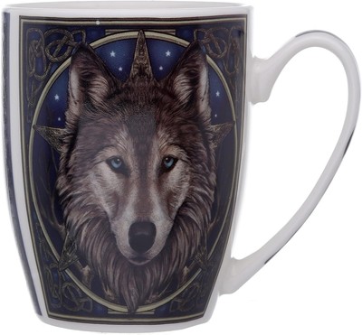Puckator Lisa Parker Wolf Head Porcelain Mug, Tea Coffee Hot Drinks Microwave  D