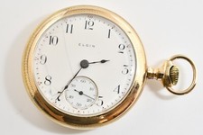 1909 Elgin 15 Jewel Hunting Gold Filled Pocket Watch WATCH257
