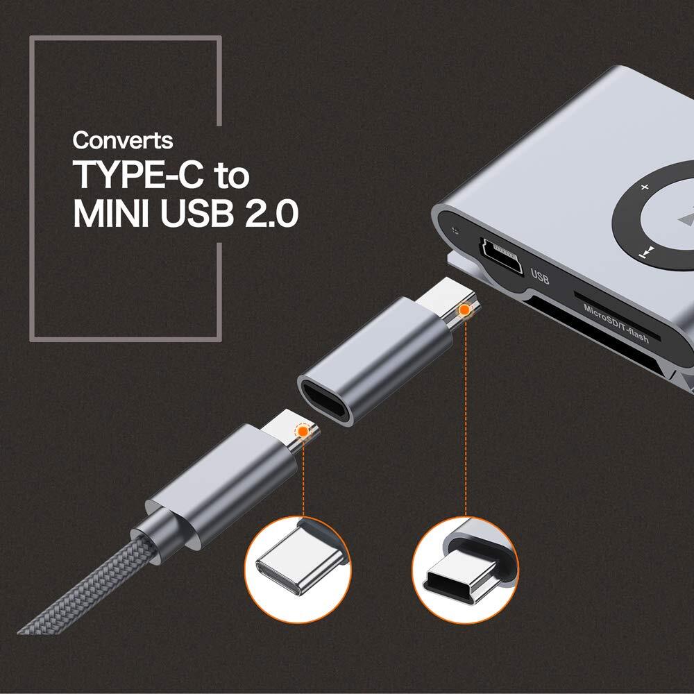 Adattatore di estensione di tipo C a mini presa USB 2.0 convertitore per computer portatile, tablet