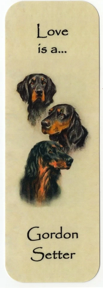 K9-KARDS GORDON SETTER DOG BEAUTIFUL DOG BOOKMARK SAME IMAGE BOTH SIDES GREAT GIFT