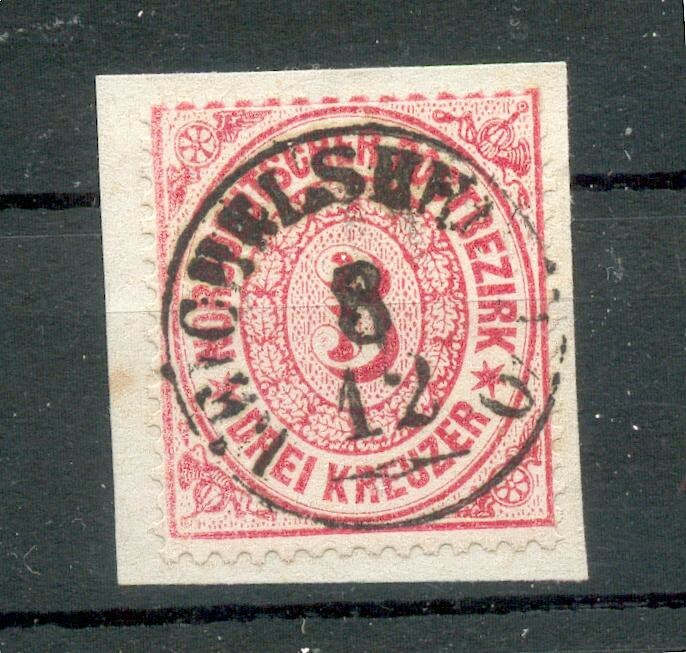 Ndp 21 with TAXI STAMP REICHELSHEIM canceled luxury letter piece (G6698