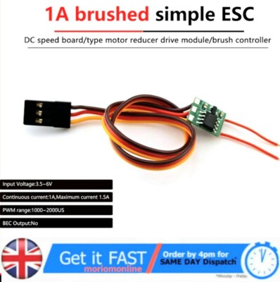 Micro Brushed Motor Regler 1A 5V ESC Drehzahlregler Micro RC Auto Buggys
