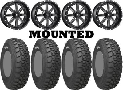 Kit 4 Tensor DS32 60 Duro Tires 32x10-15 on Fuel Maverick Matte Black D538 1KXP