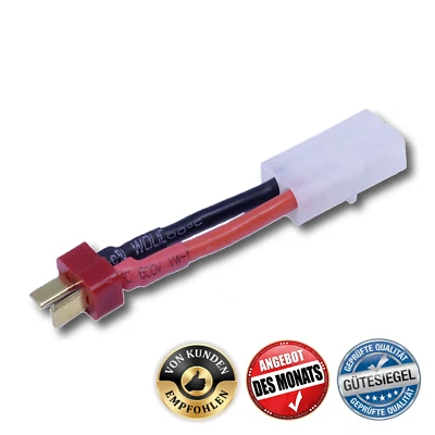 VUNIVERSUM® ✅ Adapter Tamiya Buchse auf T-Dean Dean T-Plug T-Stecker Carson Lipo Akku Kabel