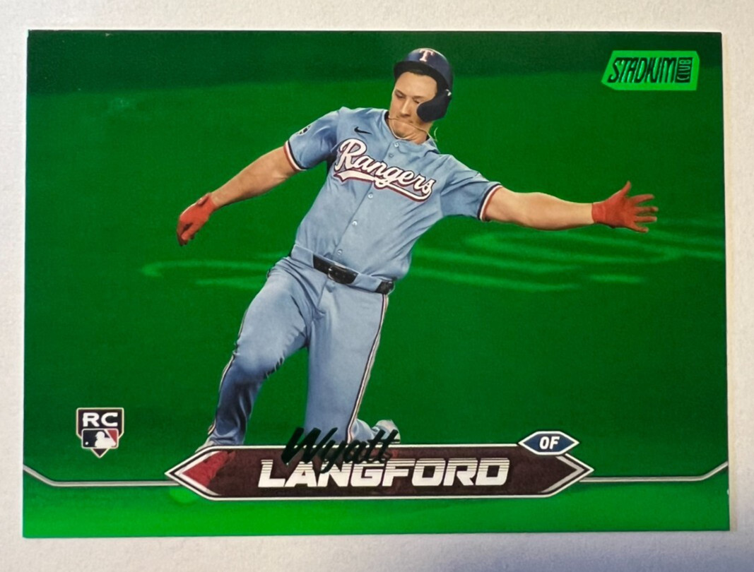 WYATT LANGFORD - 2024 Topps Stadium Club Baseball Green Foil RC #30 Rangers /199
