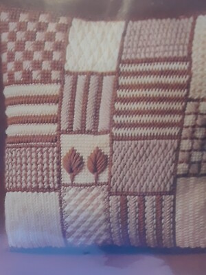 1978 Bernat-Tabriz Quick Stitch #T06502 Sampler in brown  open read