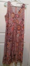 Madewell Lace-Up Ruffle Hem Midi / Maxi Dress in Bali Blooms Boho  Size 10