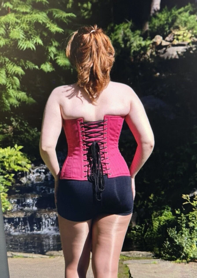 NUEVO Corsé Overbust 511 Algodón Magenta Talla 22" Acero Deshuesado Foto 2 de 2