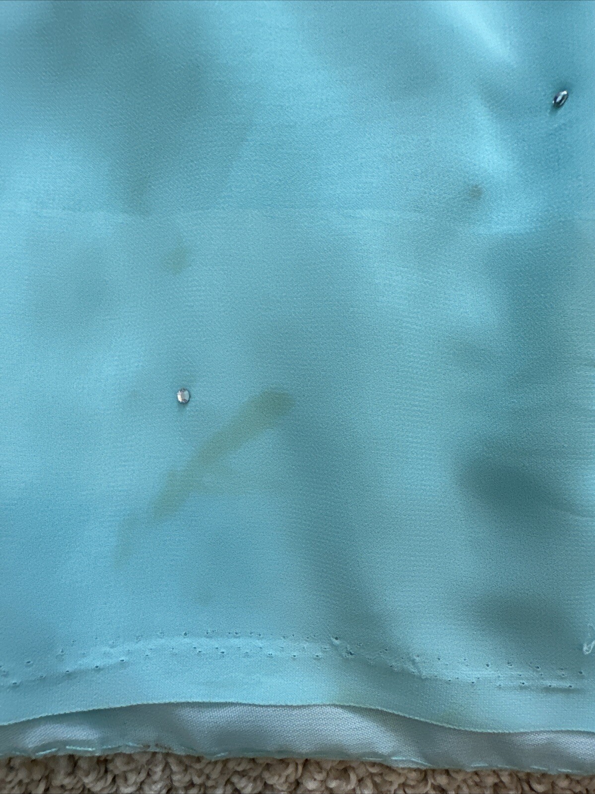 Blue saree With Silver Studs - image 9