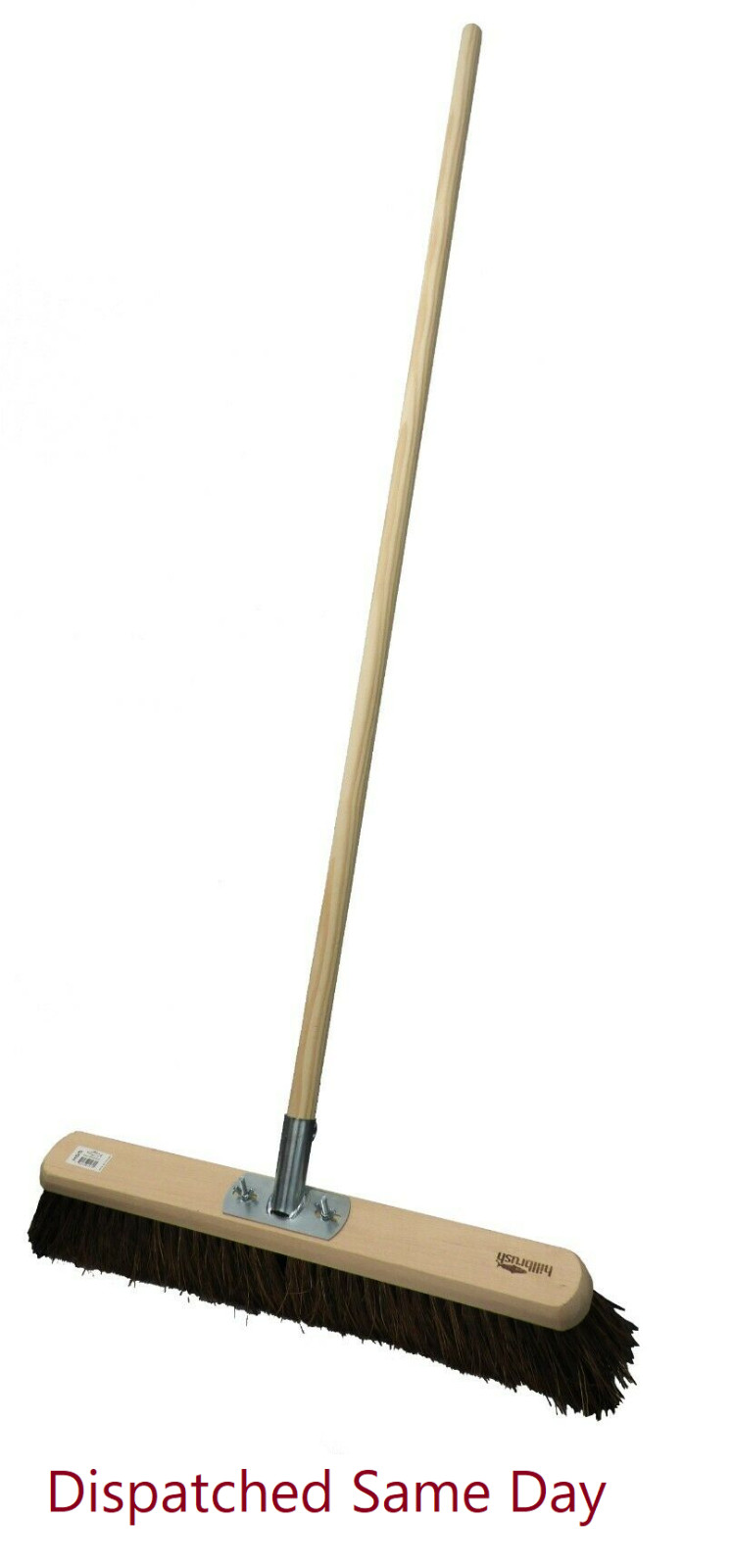 610mm Salmon Bassine Platform Broom Complete with Handle - Stiff Yard Brush