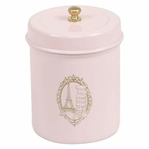Stainless Steel Round Food Storage Canister With Airtight lid -Light Pink