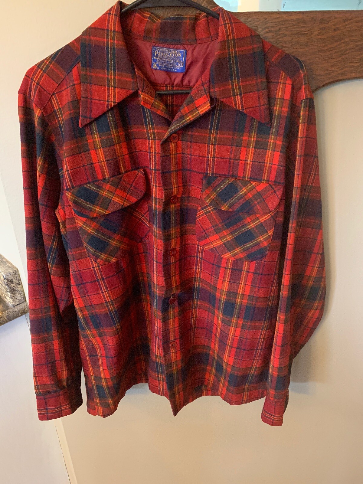 TERRIFIC M VTG USA PENDLETON RED Black Lumberjack… - image 5