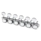 6 Inline Right Handed Vintage Guitar Locking Tuning Pegs Machine Heads Silver