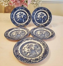 EIT English Ironstone Blue Willow Bread Plates 5 Pcs