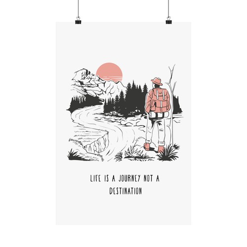 Inspirational Print Wall Art Poster Life Is A Journey Motivational Office Poster - Picture 14 of 22
