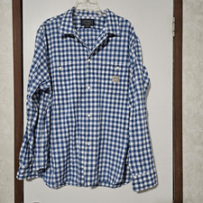 Polo Country Ralph Lauren Classic Fit Blue White Checks Plaid Large XL Vintage