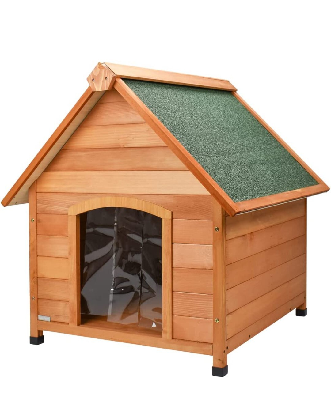 Casetta Cani Legno Small 80x83x86h - Cuccia Coibentata con Tenda Termica
