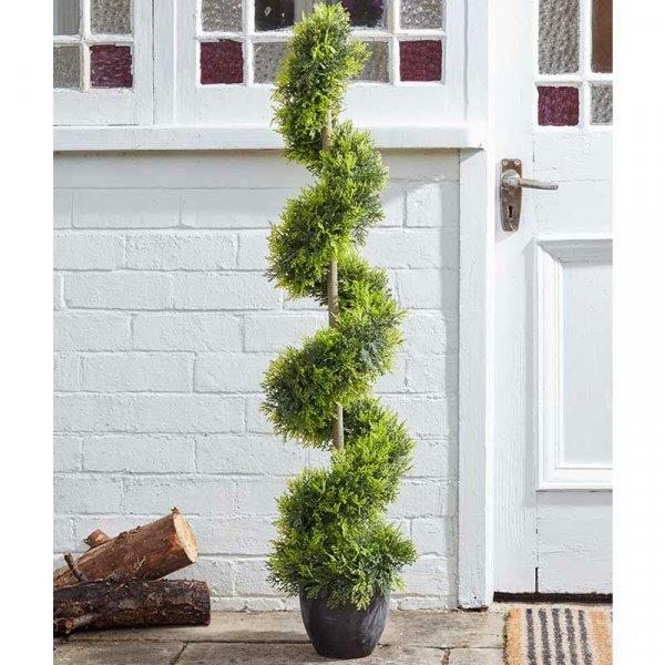 Artificial Cypress Topiary Twirl Tree Garden Porch Decoration Potted Plant 120cm - Image 3