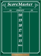 Scoremaster Chalk Dart Scoreboard Medium Size Cricket 01 Games