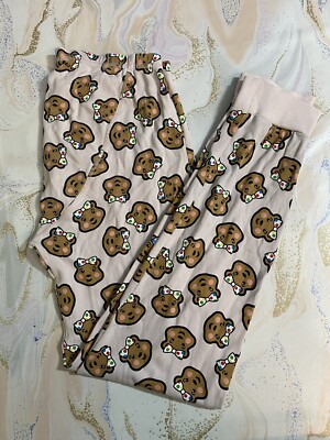 Ginger Biscuit Bear Face With Polka Dot Bow Sleep Trousers Women s Size S 