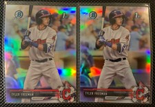 (2) 2017 Bowman Draft Chrome Tyler Freeman REFRACTOR SP Lot Indians #BDC-42 