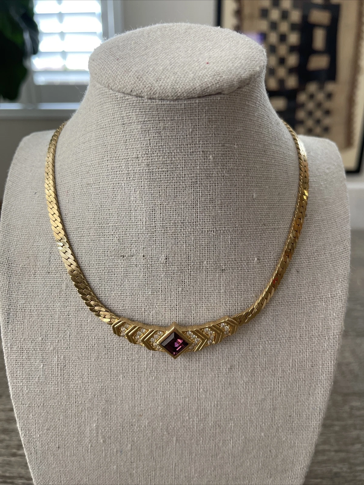 Collana Christian Dior vintage cristallo viola