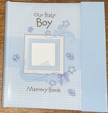 Christian Art Gifts Baby Boy Blue Book of Memories Record Keepsake Photo Album