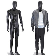 73'' Full Body Male Mannequin Dress Form Mannequin with Flexible Arm  Leg Black