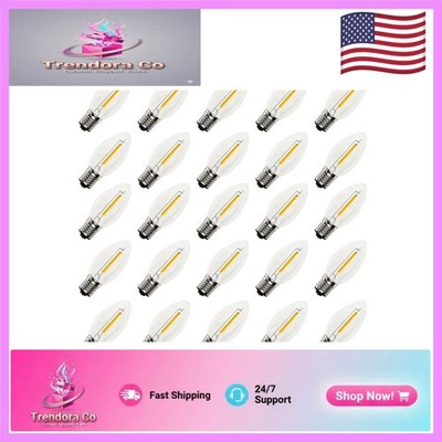 25 E17 Base C9 LED Bulbs - Shatterproof & Energy Efficient for All Occasions