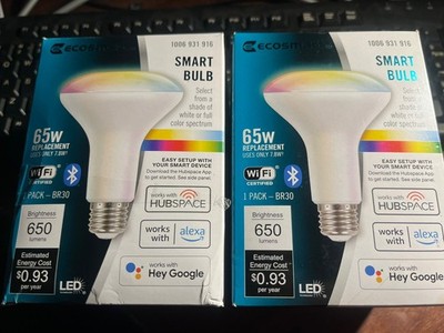 EcoSmart 65w Smart BR30 Color Changing LED Flood Light Bulb1006 931 916 (2 pack)