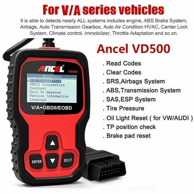 Ancel VD500 OBD2 Car Scanner Auto Code Reader ABS EPB Oil Diagnostic Scan Tool