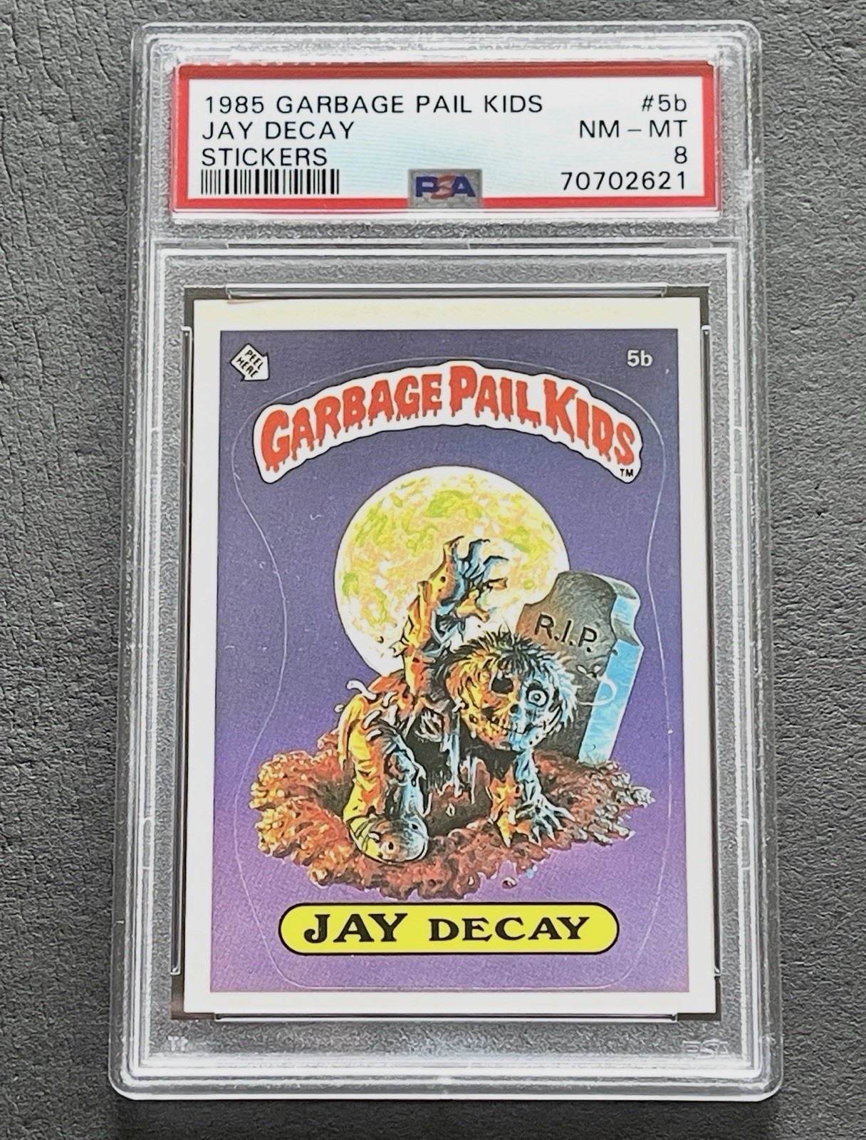 1985  OS1 Garbage Pail Kids 1st Series 5b JAY DECAY - PSA 8