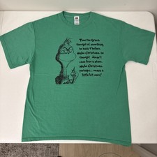 Vintage Dr Seuss The Grinch Christmas Quote T Shirt Green Mens L 100 Cotton