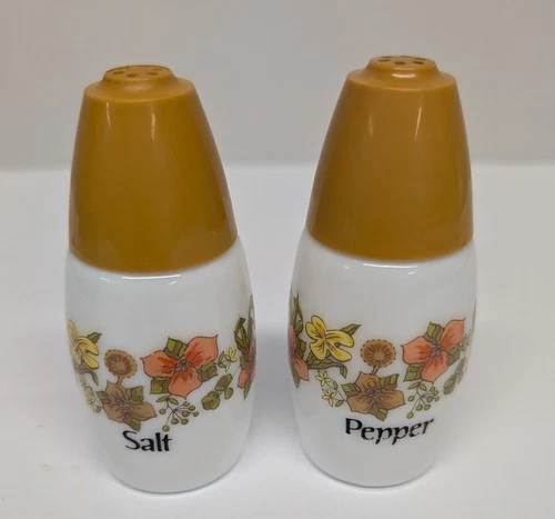 Vintage Westinghouse Indian Summer Milk Glass Salt & Pepper Shakers