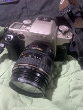 Canon EOS 55 Film Camera with Canon Zoom Lens 28-105mm 35-4.5 Used +EF 75-300mm