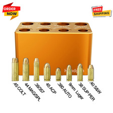 Ammo Checker Cartridge Gauge for Reloading, SAAMI Spec Aluminum, Multi Caliber
