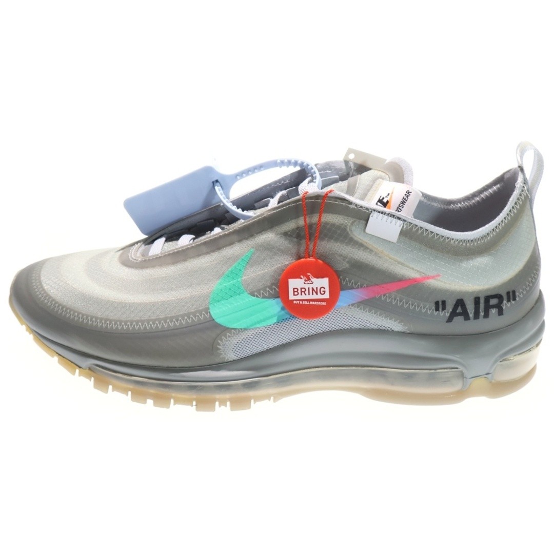 NIKE XOFF-WHITE THE 10 AIR MAX 97 OG OFF WHITE TEN LOW CUT SNEAKERS GREY Used 22