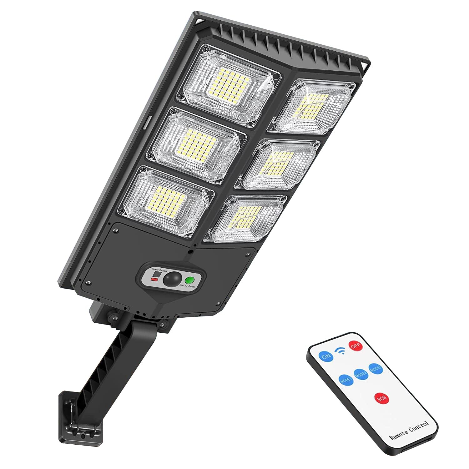 Faro LED Solare 150W Esterno IP65: Lampione 252 LED con Telecomando
