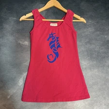 Y2K Spirit Pink Seahorse Tank Top Women’s Size S | 2000s Aesthetic Retro Cute
