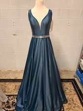 Blush Designer formal evening gown size 12 Teal