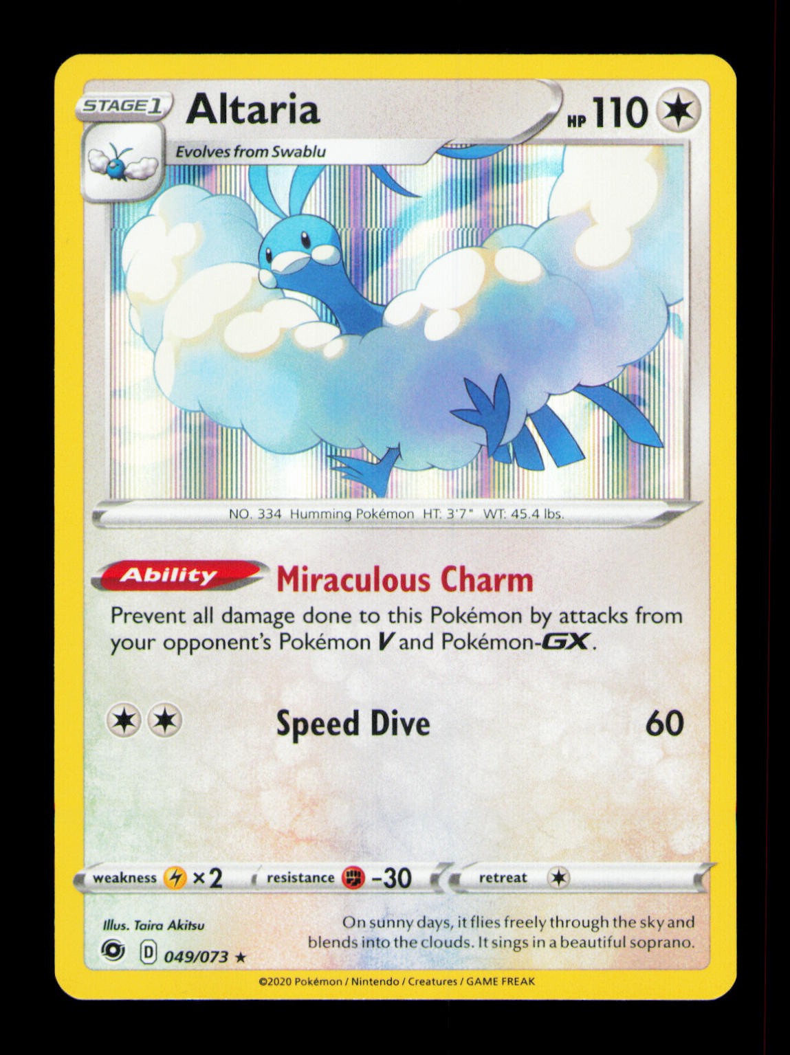 Altaria Holo Holo Rare Champion's Path 49/73 NM