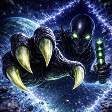 Listing image for Horror Canvas Wall Art 3D Illusion Alien UFO Sci-Fi Halloween Wall Decor Roswell