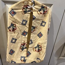 VTG Springmaid Blue Jean Teddy Bear Baby Diaper Stacker Photo Album Stars Heart