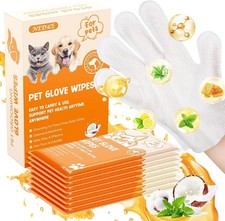 Extra Thick Pet Glove Wipes for Dogs  Cats, Deodorizing for Paws, Butt and Body